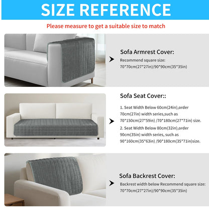 Plush Sofa Cover with Quilted Design – Non-Slip, Washable Protector for Couch & Sectional
