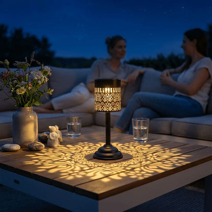 Metal Solar Table Lamp for Cozy Evening Lighting