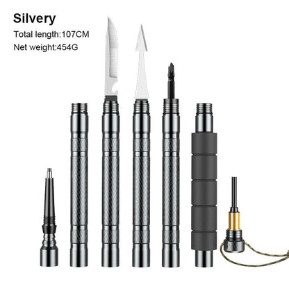 Aluminum Trekking Pole with Survival Tools | Adjustable Up to 106 cm | Shock-Absorbing Tip | Includes Camouflage Carry Bag
