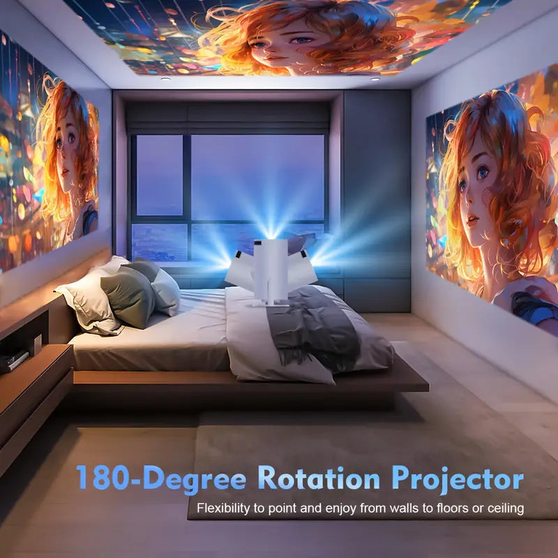 4K Mini Projector with Android 11, Dual WiFi 6, 260 ANSI, Wireless 5.0