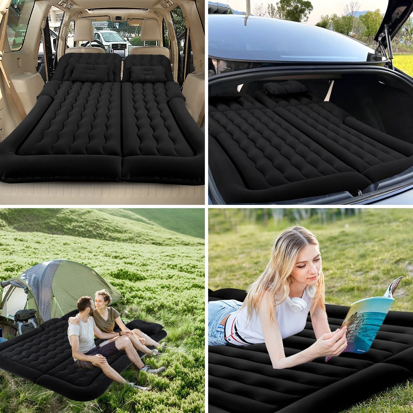 Inflatable Car Mattress with Pillow for Air Bed Use