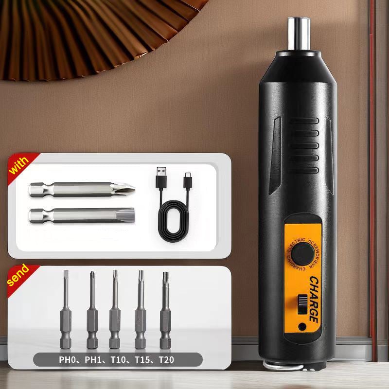 Compact Electric Screwdriver with Versatile Bit Set for Home Use