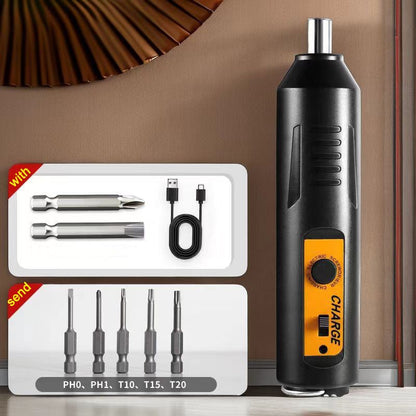 Compact Electric Screwdriver with Versatile Bit Set for Home Use