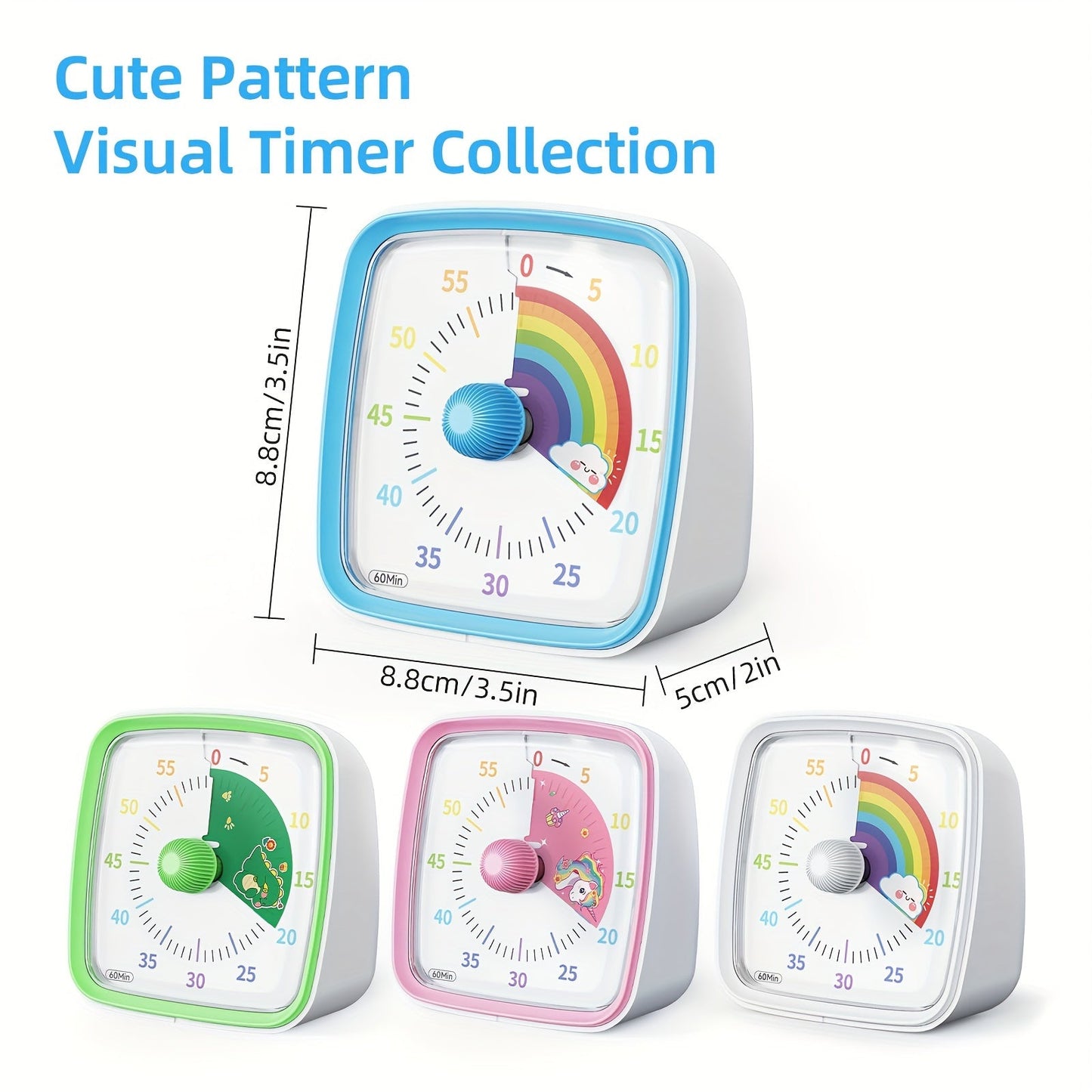 Visual Countdown Timer for 60 Minutes – Rainbow Time Management for Work, Study, and Home