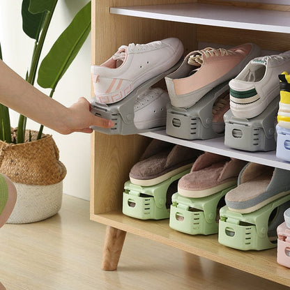Compact Shoe Stacker | Space-Optimizing Design | Versatile Shoe Organizer