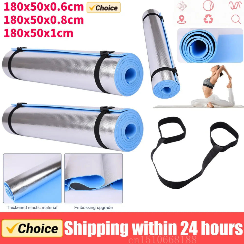 Yoga Mat 6–10 mm | Aluminum Insulation | Non-Slip EVA | 180x50 cm