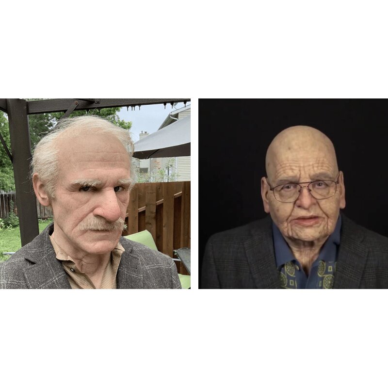 Realistic Latex Halloween Mask for Adults – Creepy Old Man Design