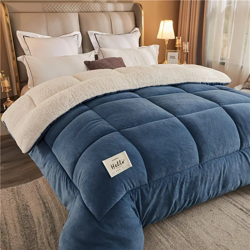 Winter Duvet | Quilted & Triple-Layered | Checkered Design | Warm & Easy Care
