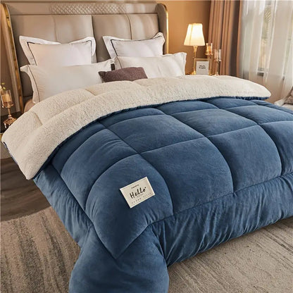 Winter Duvet | Quilted & Triple-Layered | Checkered Design | Warm & Easy Care