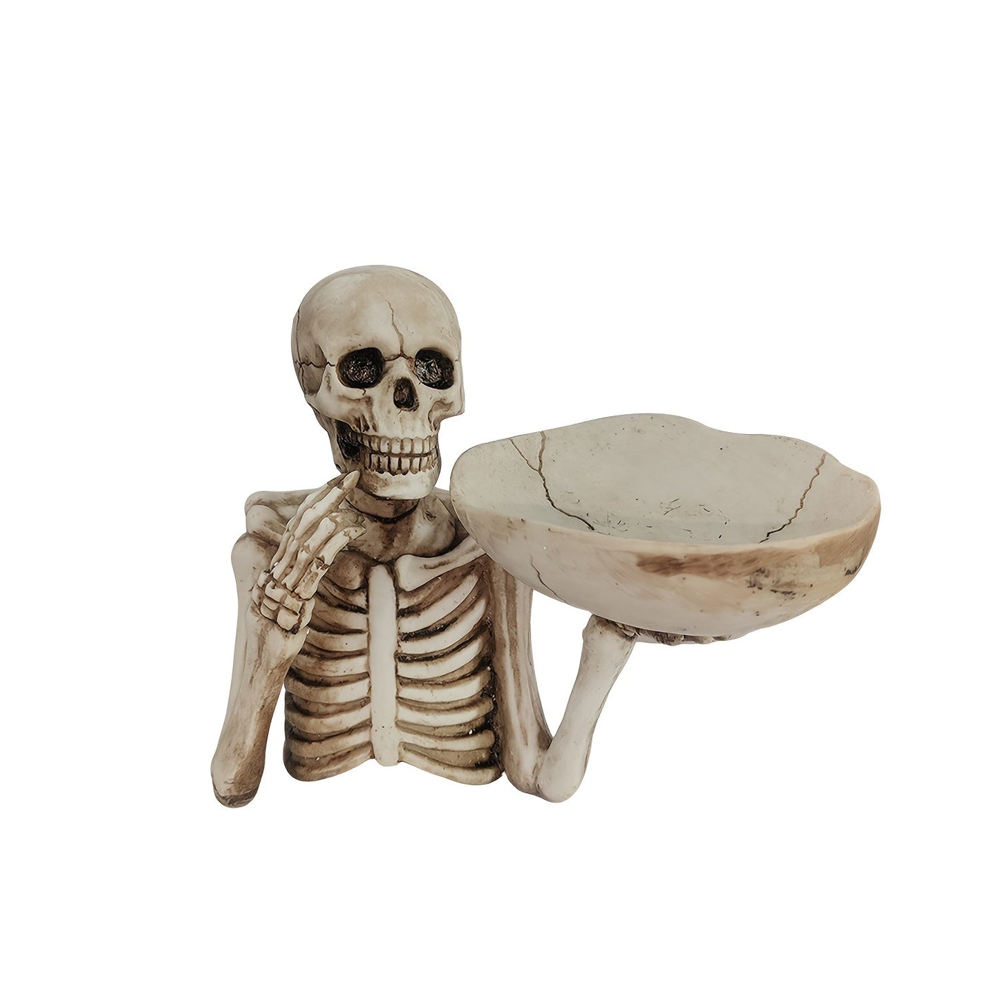 Skull-Shaped Resin Bowl for Halloween Treats and Gothic Decor