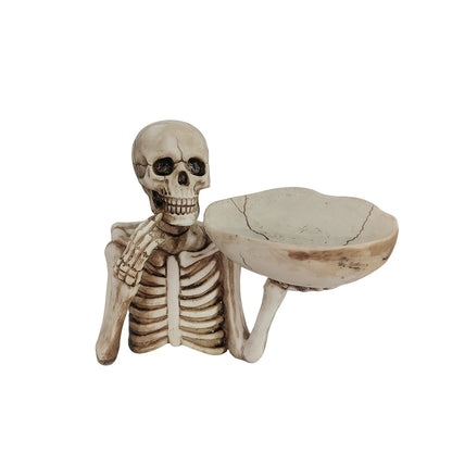 Skull-Shaped Resin Bowl for Halloween Treats and Gothic Decor