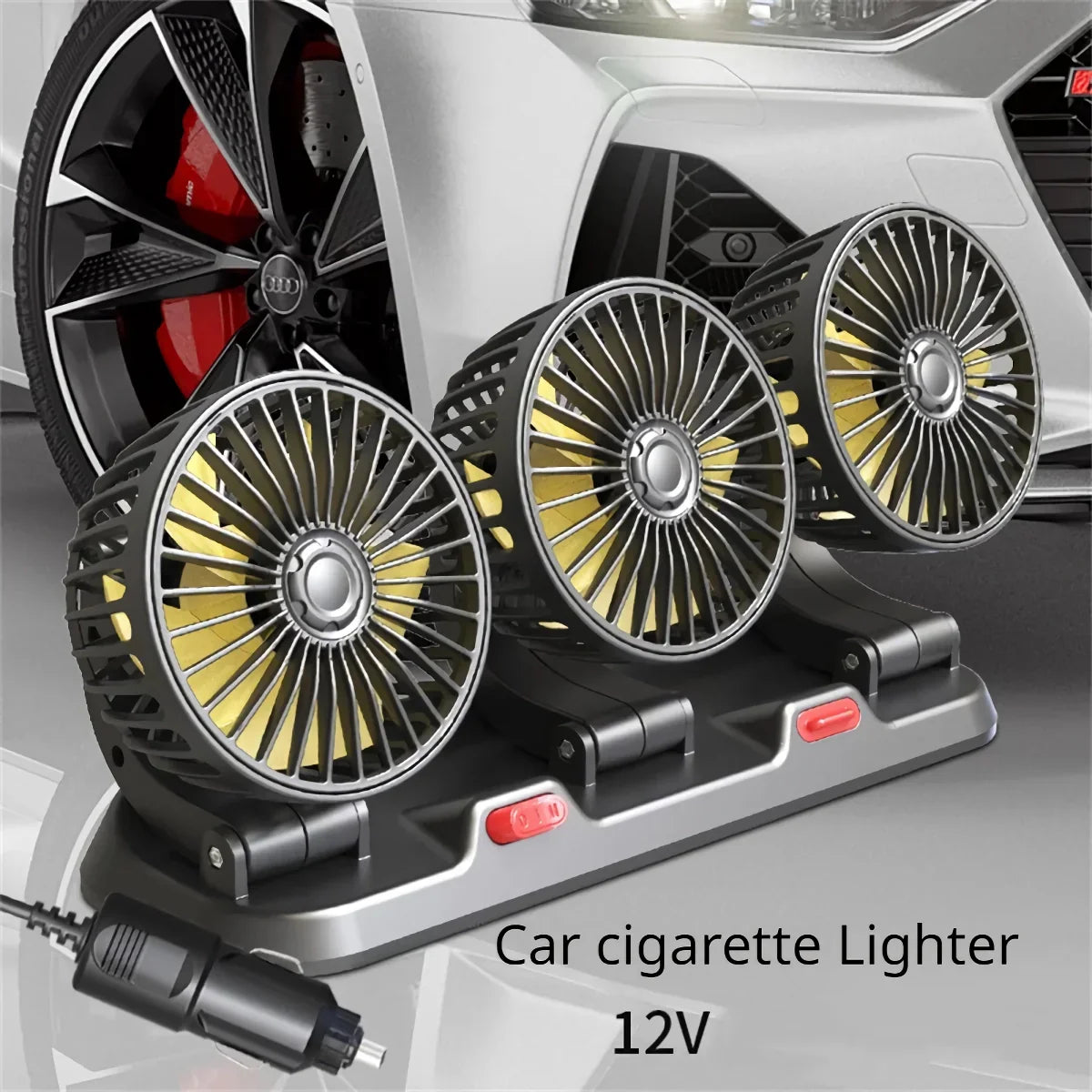 Electric Fan with 3 Adjustable Heads