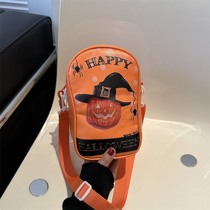 Halloween-Themed Shoulder Handbag – Spooky Design