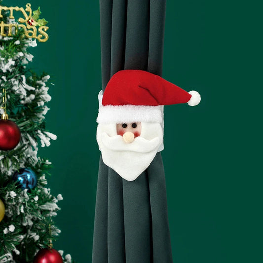 Christmas Curtain Holders - Penguin, Santa, Moose & Snowman - 14"x6.7