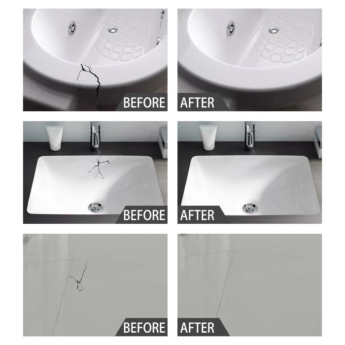 Ceramic Repair Solution 2 x 15 g | Fix Scratches & Chips Easily | White