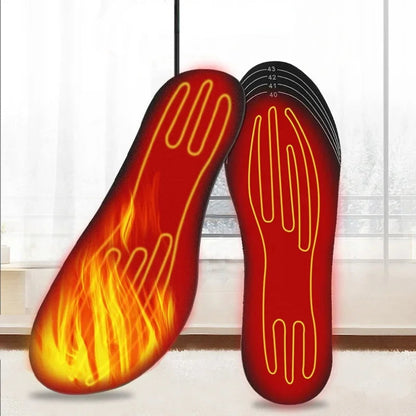 Rechargeable Heated Insoles with USB - Customizable Warm Inserts Size 35-46 for Outdoor Skiing Winter Foot Comfort