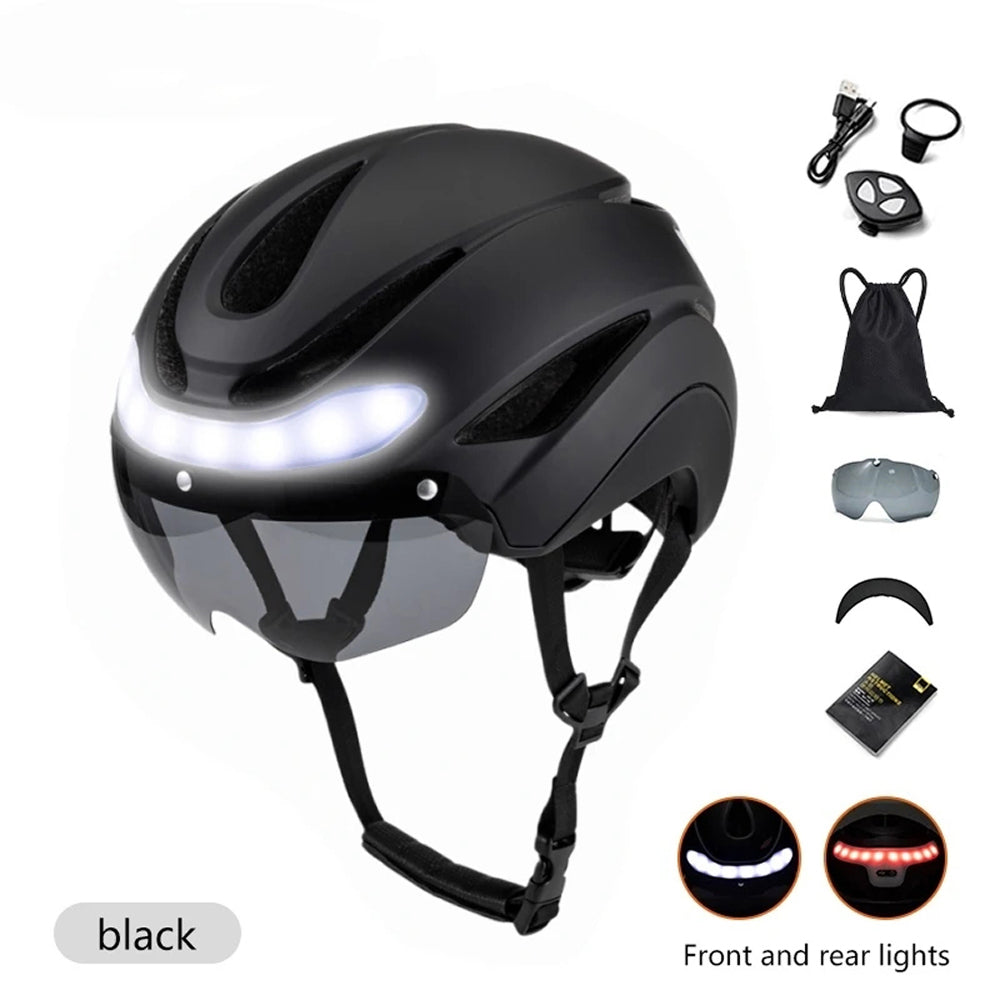 Smart LED Bicycle Helmet with Turn Signals and Triple Layer Safety