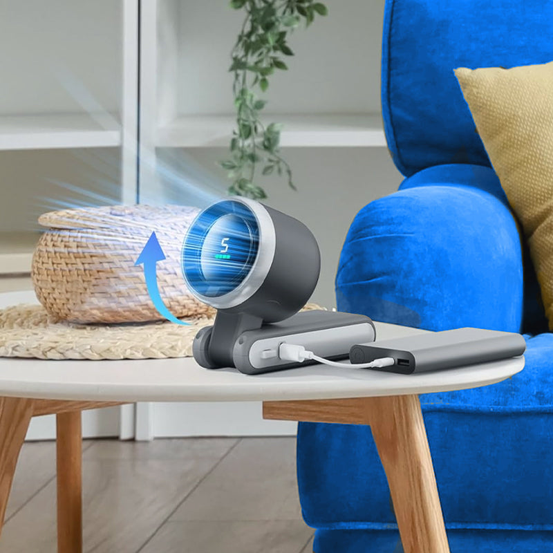 Portable Handheld Fan with 5 Speed Settings - Foldable Design