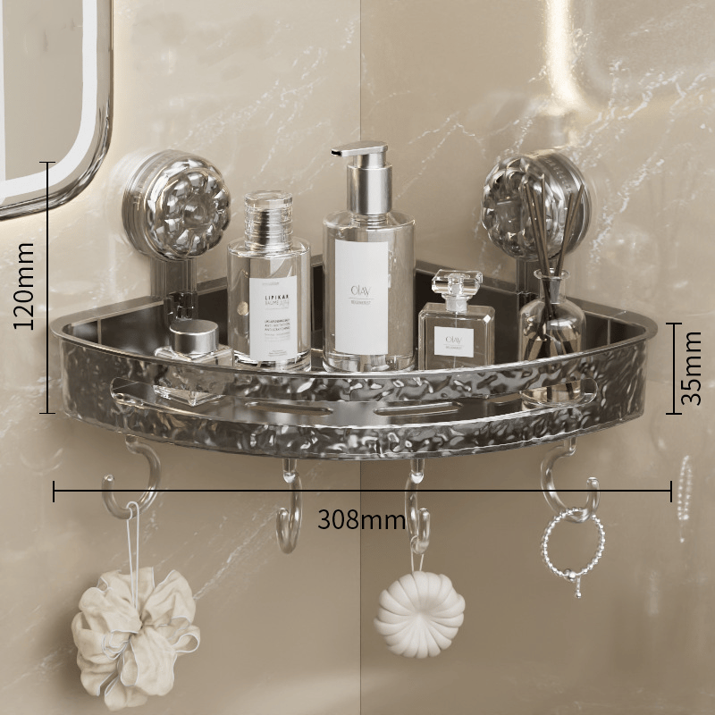 Suction-Cup Shower Organizer for Easy Bathroom Storage