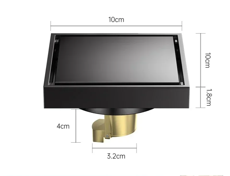Square Stainless Steel Floor Drain - AquaShield Design