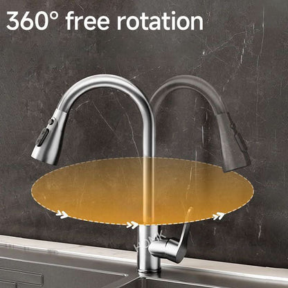 Flexible Pull-Out Kitchen Faucet with Swivel and Spray Options