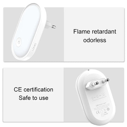 Dimmable Plug-in LED Night Light with Light Sensor - Energy Efficient Nordic Design for Bedroom and Hallway