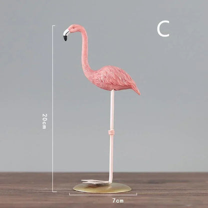 Cartoon Flamingo Figurine – Resin Ornament for Home and Office Decoration