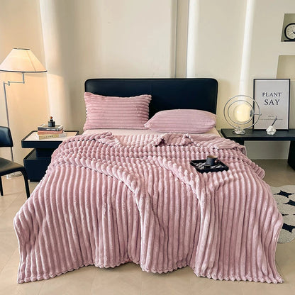 Cozy Striped Blanket | Soft Throw for Sofa & Bed | Lightweight All-Season Warmth | Trendy Spring Home Decor