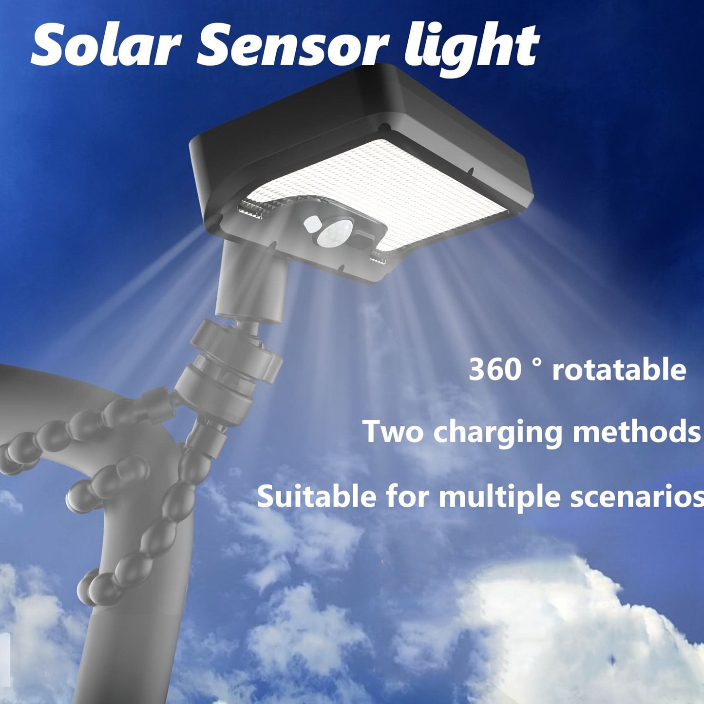 Solar-Powered Security Light with Rotatable Head