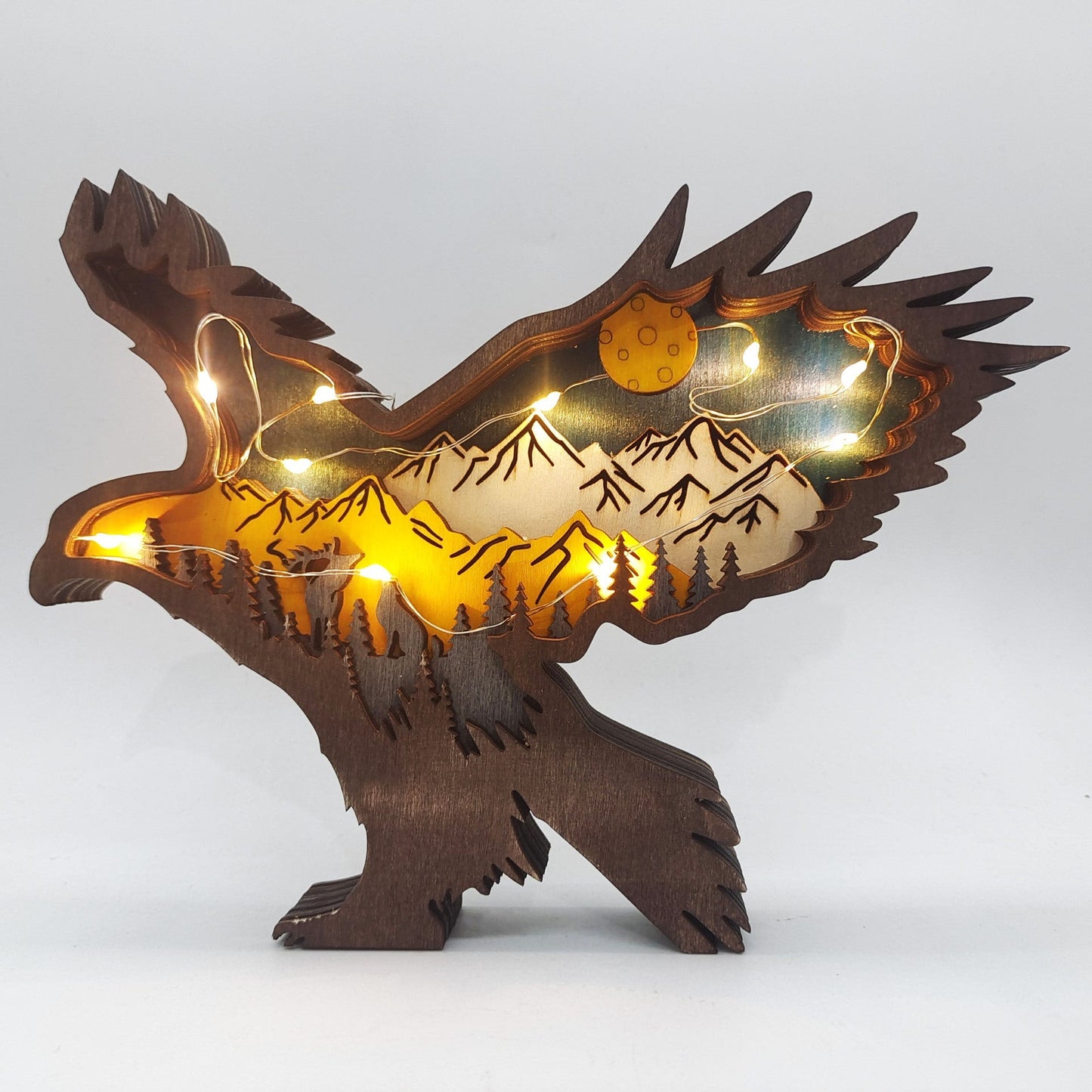 Hand-Carved Wooden Forest Animal Decoration | Natural Elegance & Rustic Charm for Home