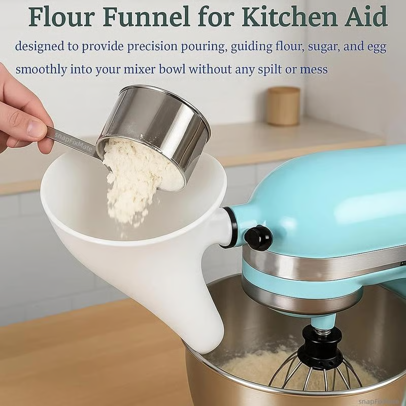 Flour Funnel for Kitchen Mixers | Spill-Free Ingredient Pouring