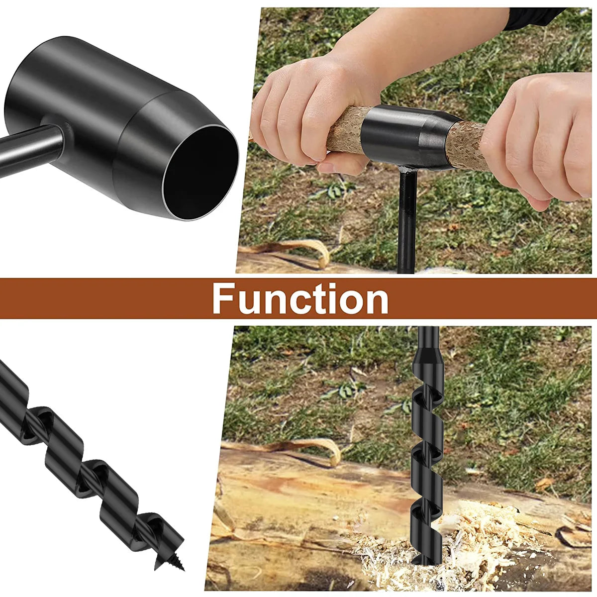Survival Drill for Outdoor & Bushcraft Use | Diameter 1–2.5 cm