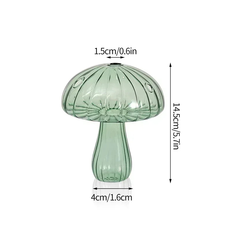 Mushroom-Shaped Glass Vase for Hydroponics | Decorative Table Terrarium