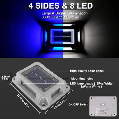 Solar Ground Light with 6 LEDs | Waterproof IP65 | Perfect for Steps & Paths | 1200mAh Battery