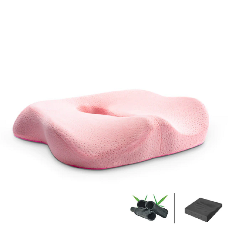 Memory Foam Cushion for Office Chair and Car Seat - Non-Slip Orthopedic