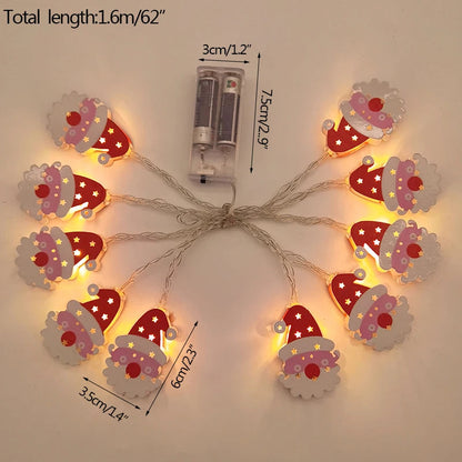 FrostGlow LED Christmas Lights | Acrylic Snowman & Tree | 10-Piece String Lights | Holiday Decor for Christmas & New Year 2025