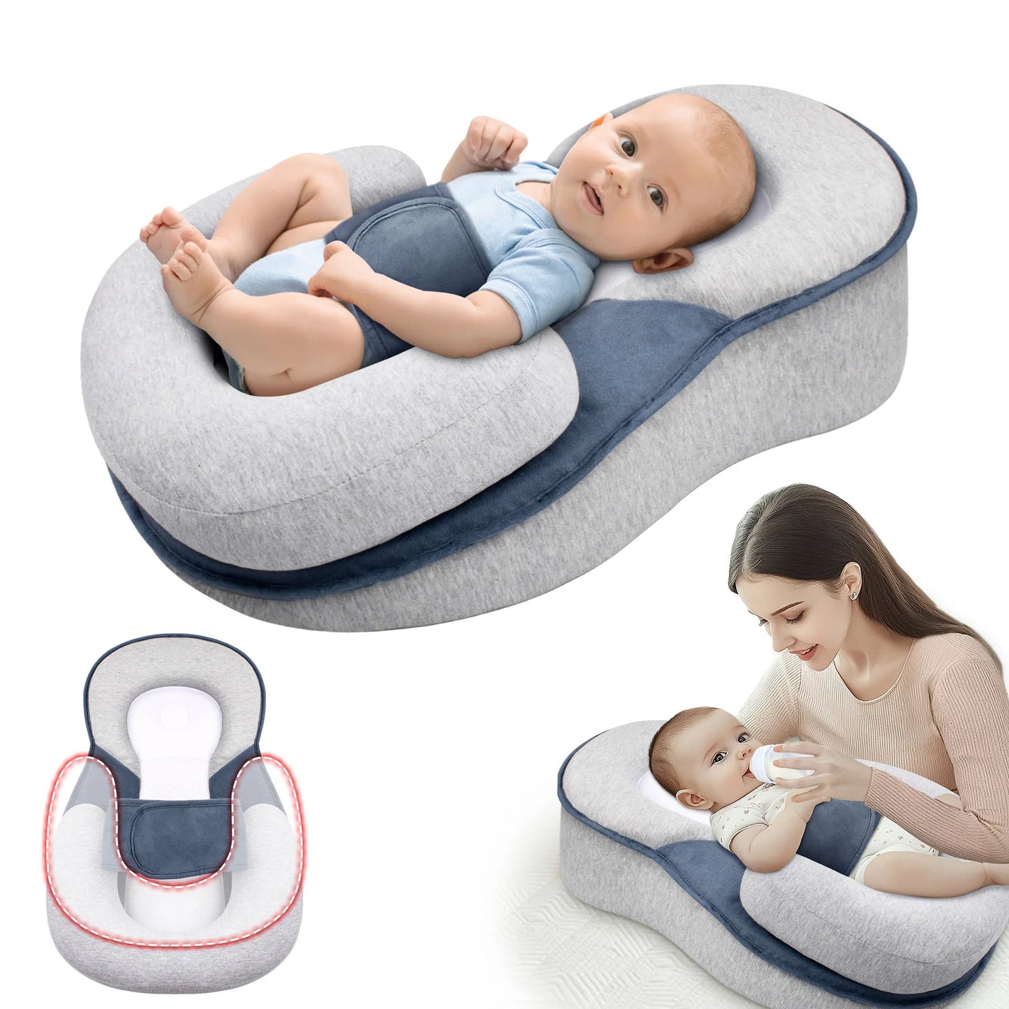 Elevated Baby Lounger for Newborns and Infants to Prevent Reflux
