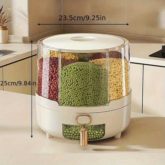Rotating Pantry Organizer for Rice and Cereal - Airtight Food Storage Container