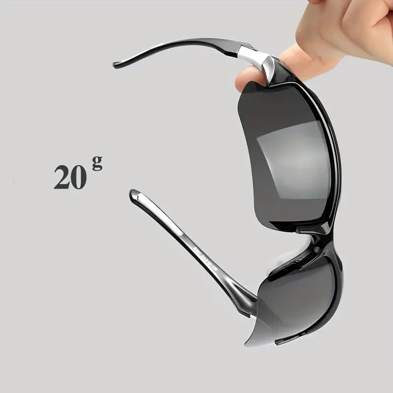 Lightweight Polycarbonate Sports Sunglasses with UV400 Protection - Non-Slip Temples for Cycling, Running, Fishing