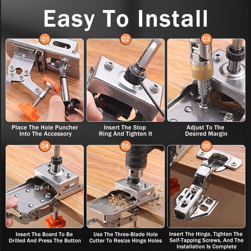 Hinge Drill Guide for Perfectly Aligned Hinge Holes Every Time