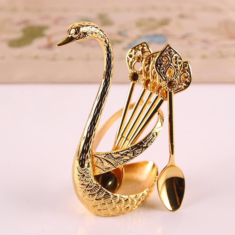 Elegant Swan-Shaped Spoons for Transforming Coffee Moments
