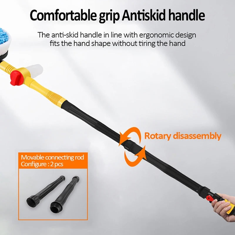 360 Degree Car Wash Brush with Soap Dispenser and Extendable Handle