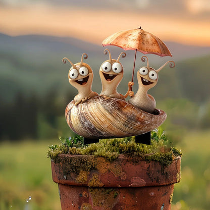 Contemporary 2D Snail Garden Decoration | Cute Outdoor Accent for Patio & Yard