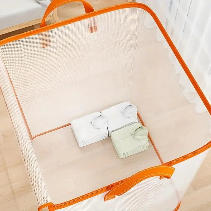 Transparent Storage Bag for Clothes | Zippered Folding Duvet and Pillowcase Bag with Large Capacity