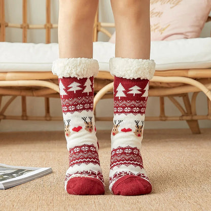 Women's Cozy Winter Socks – Soft, Warm & Non-Slip | Penguin, Reindeer & Bear Designs | Perfect Christmas Gift