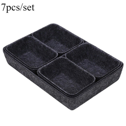 Felt Storage Boxes Set of 7 | Versatile Organizer for Office & Desk