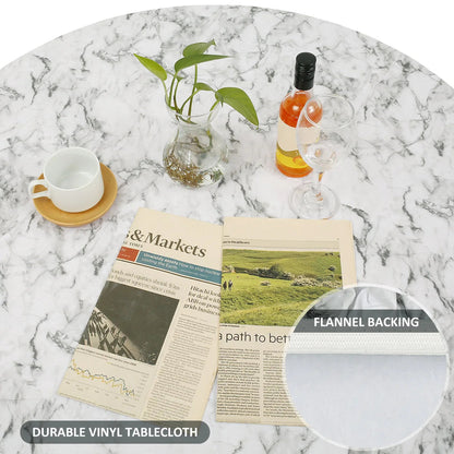 Round Table Cover | Waterproof PVC & Oil Resistant | Elastic Edge | 102–112 / 114–140 cm