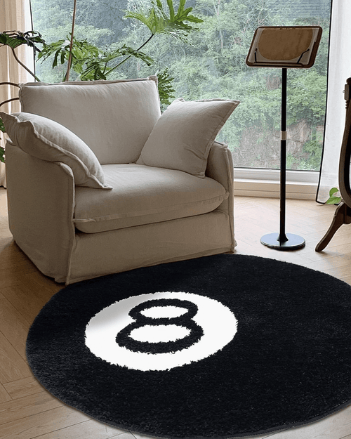 Round Black and White Carpet – Elegant Design for Any Room