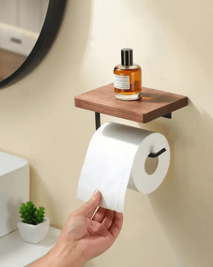 Stylish Toilet Paper Holder with Shelf for Elegant Bathrooms