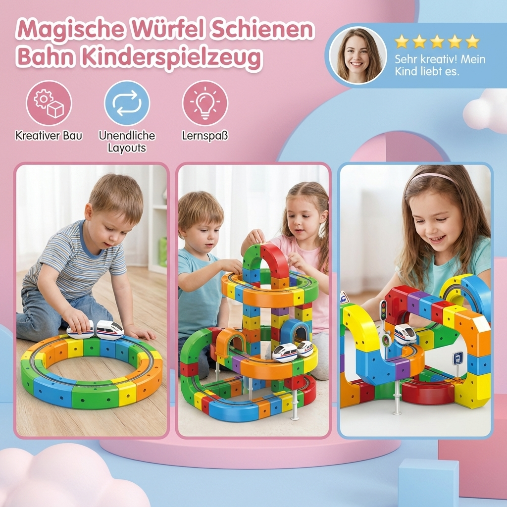 Kids' Toy Train Set with Magical Blocks